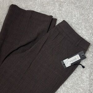 Renuar plaid pants boot cut new brown grey classic fit